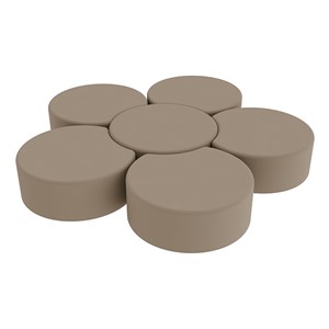Shapes Series II Vinyl Soft Seating Set - Crescent Flower (12" H) - Taupe Smooth Grain