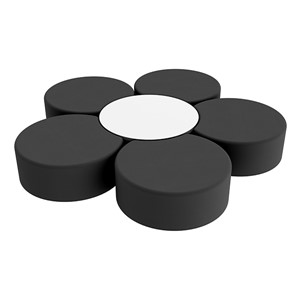 Shapes Series II Vinyl Soft Seating Set - Crescent Flower w/ Whiteboard Large Round Center (12" H)