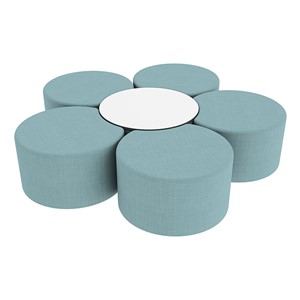 Shapes Series II Vinyl Soft Seating Set - Crescent Flower w/ Whiteboard Large Round Center (18" H)