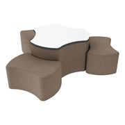 Shapes Series II Vinyl Soft Seating Set - Three Bow Ties (12" H) & Whiteboard Cog (18" H)
