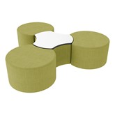 Shapes Series II Vinyl Soft Seating Set - Three Crescents (18'' H) & Whiteboard Large Cog (18'' H)