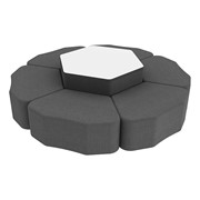 Shapes Series II Vinyl Soft Seating Set - Petal Flower w/ Whiteboard Large Hex (12" H & 18" H)