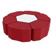 Shapes Series II Vinyl Soft Seating Set - Petal Flower w/ Whiteboard Hex (18" H)