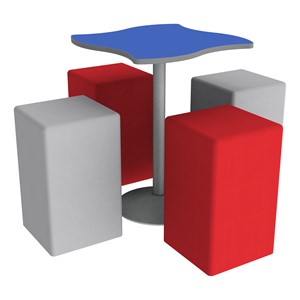 Shapes Series II Tall Soft Seating - Cube - Shown w/ Square Wave Designer Cafe Table (sold separately)