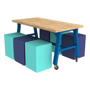 Shapes Series II Tall Soft Seating - Cube - shown w/ Ideate A Frame Table (sold separately)