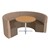 Shapes Series II Structured Designer Soft Seating - Curved Café - Dark Latte & Chocolate Seats w/ Bannister Oak Table