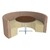 Shapes Series II Structured Designer Soft Seating - Curved Café - Dark Latte & Sand Seats w/ Montana Walnut Table