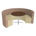 Shapes Series II Structured Designer Soft Seating - Curved Café - Dark Latte & Sand Seats w/ Montana Walnut Table