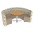 Shapes Series II Structured Designer Soft Seating - Curved Café  - Desert & Taupe Seats w/ Bannister Oak Table