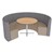 Shapes Series II Structured Designer Soft Seating - Curved Café  - Pepper & Taupe Seats w/ Limber Maple Table