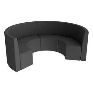 Shapes Series II Structured Vinyl Soft Seating - Curved Huddle - Black