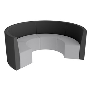 Shapes Series II Structured Vinyl Soft Seating - Curved Huddle - Black & Light Gray