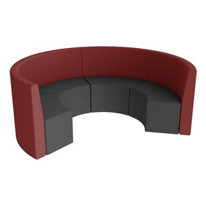 Shapes Series II Structured Vinyl Soft Seating - Curved Huddle - Burgundy & Black