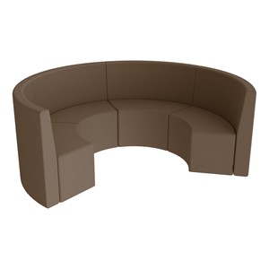 Shapes Series II Structured Vinyl Soft Seating - Curved Huddle - Chocolate