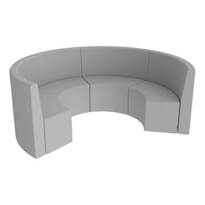 Shapes Series II Structured Vinyl Soft Seating - Curved Huddle - Light Gray
