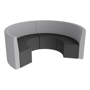 Shapes Series II Structured Vinyl Soft Seating - Curved Huddle - Light Gray & Black