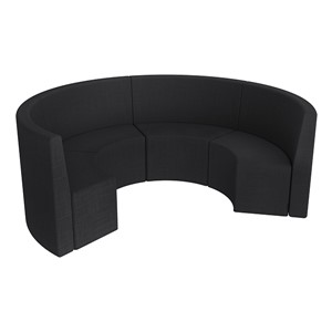 Shapes Series II Structured Vinyl Soft Seating - Curved Huddle - Black