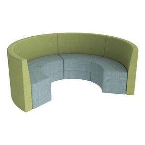 Shapes Series II Structured Vinyl Soft Seating - Curved Huddle - Blue & Green