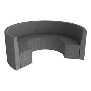 Shapes Series II Structured Vinyl Soft Seating - Curved Huddle - Gray