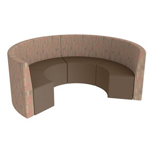 Shapes Series II Structured Designer Soft Seating - Curved Huddle - Dark Latte & Chocolate