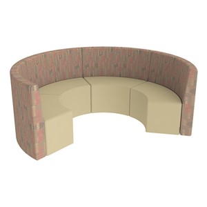 Shapes Series II Structured Designer Soft Seating - Curved Huddle - Dark Latte & Sand