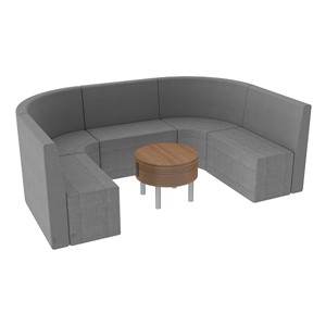 Shapes Series II Structured Soft Seating - Three Rectangle, Two Quarter Round and Round Side Table shown