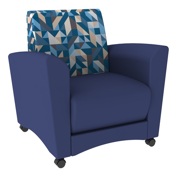 Shapes Series II Common Area Chair (Grade 3 Material) Angle Midnight w/ Navy