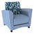 Shapes Series II Common Area Chair (Grade 3 Material) Angle Midnight w/ Powder Blue