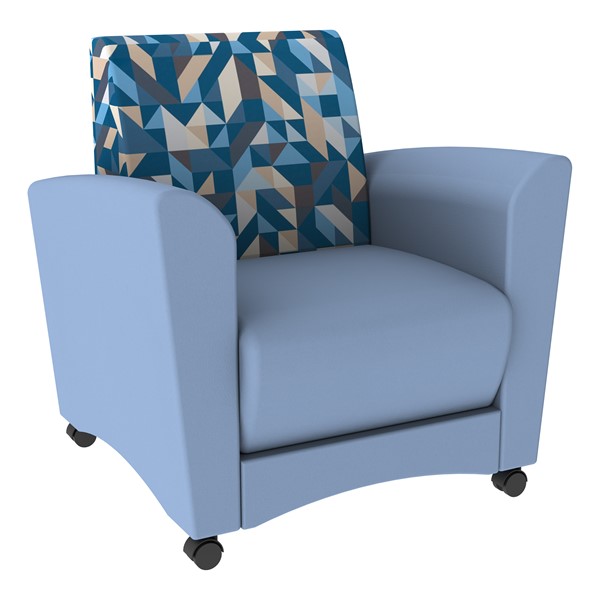 Shapes Series II Common Area Chair (Grade 3 Material) Angle Midnight w/ Powder Blue