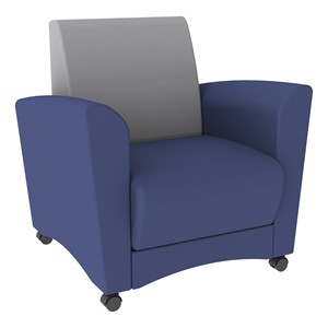 Shapes Series II Common Area Chair - Navy w/ Light Gray Smooth Grain Vinyl