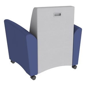 Shapes Series II Common Area Chair w/ Tablet Arm - Navy w/ Gray Back