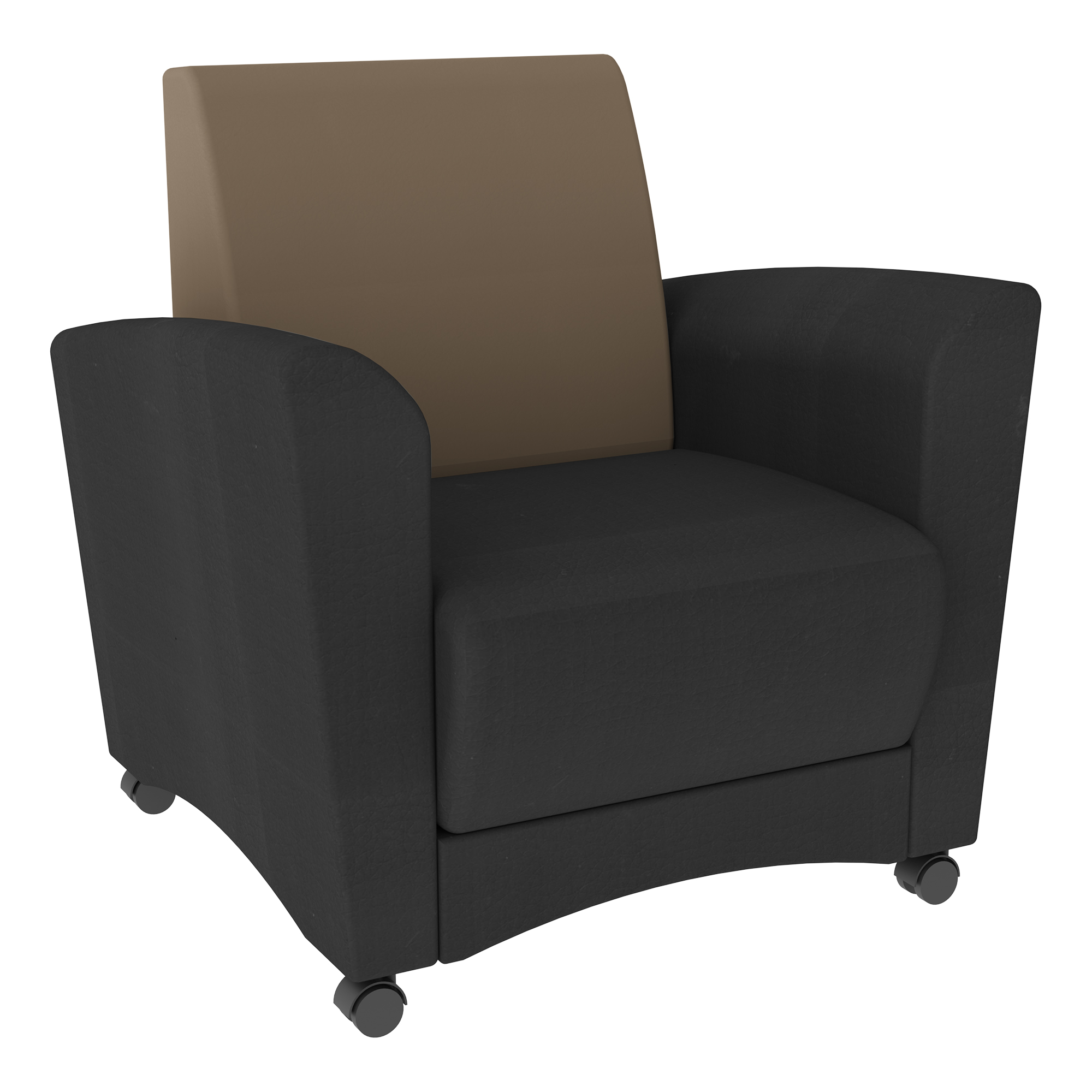 Shapes Series II Common Area Chair - Black w/ Taupe Back Smooth Grain Vinyl