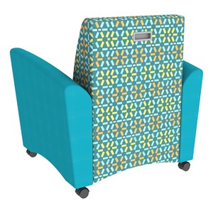 Shapes Series II Common Area Chair w/ Tablet Arm - Atomic Baltic w/ Teal Back