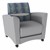 Shapes Series II Common Area Chair w/ Tablet Arm - Telegraph Indigo/Light Gray w/ Cosmic Strandz Tablet