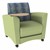 Shapes Series II Common Area Chair w/ Tablet Arm - Telegraph Indigo/Fern Green w/ Maple Tablet