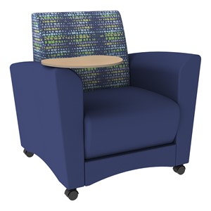 Shapes Series II Common Area Chair w/ Tablet Arm - Telegraph Indigo/Navy w/ Maple Tablet