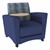 Shapes Series II Common Area Chair w/ Tablet Arm - Telegraph Indigo/Navy w/ Maple Tablet