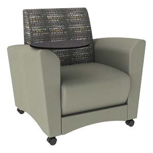 Shapes Series II Common Area Chair w/ Tablet Arm - Telegraph Steel/Taupe w/ Graphite Tablet