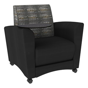 Shapes Series II Common Area Chair w/ Tablet Arm - Telegraph Steel/Black w/ Graphite Tablet