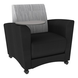 Shapes Series II Common Area Chair w/ Tablet Arm - Live Wire Stone/Black w/ Cosmic Strandz Tablet
