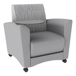 Shapes Series II Common Area Chair w/ Tablet Arm - Live Wire Stone/Light Gray w/ Cosmic Strandz Tablet