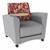 Shapes Series II Common Area Chair w/ Tablet Arm - Angle Pepper/Light Gray w/ Maple Tablet