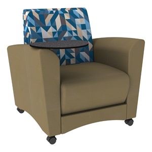 Shapes Series II Common Area Chair w/ Tablet Arm - Angle Midnight/Chocolate w/ Graphite Tablet