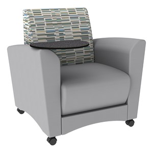 Shapes Series II Common Area Chair w/ Tablet Arm - Bandwidth Circuit/Light Gray w/ Graphite Tablet