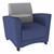 Shapes Series II Common Area Chair w/ Tablet Arm - Navy w/ Light Gray Back Smooth Grain Vinyl & Cosmic Strandz Tablet