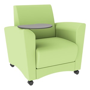 Shapes Series II Common Area Chair w/ Tablet Arm - Green Apple w/ Gray Tablet Arm