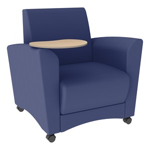 Shapes Series II Common Area Chair w/ Tablet Arm - Navy w/ Maple Tablet Arm