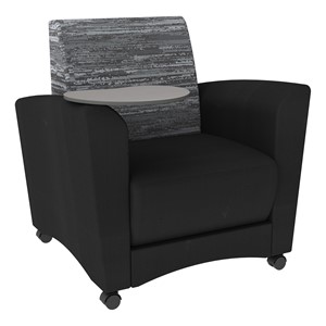 Shapes Series II Common Area Chair w/ Tablet Arm - Sirocco Shoal/Black w/ Cosmic Strandz Tablet