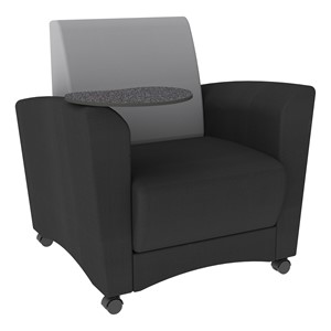 Shapes Series II Common Area Chair w/ Tablet Arm - Black w/ Gray Back & Graphite Tablet