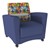 Shapes Series II Common Area Chair w/ Tablet Arm - Compass Sapphire/Navy w/ Cosmic Strandz Tablet